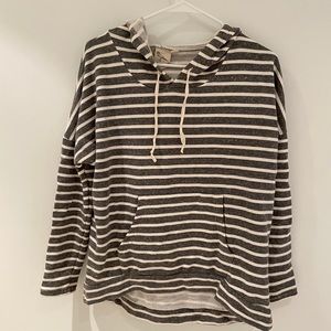 Grey and White Striped Sweatshirt